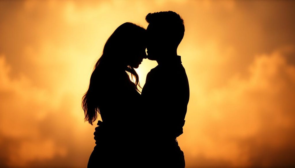 A romantic, soft-focus image depicting two silhouetted figures in a warm, cozy embrace, their bodies intertwined in a symbol of compatibility and deep connection. The background is hazy, with muted colors and a gentle, dreamlike atmosphere, creating a sense of intimacy and emotional resonance. The figures are backlit, casting gentle shadows and highlighting the tender, affectionate nature of their embrace. The lighting is warm and diffuse, creating a glowing, ethereal quality that enhances the feelings of love, understanding, and compatibility. A romantic, soft-focus image depicting two silhouetted figures in a warm, cozy embrace, their bodies intertwined in a symbol of compatibility and deep connection. The background is hazy, with muted colors and a gentle, dreamlike atmosphere, creating a sense of intimacy and emotional resonance. The figures are backlit, casting gentle shadows and highlighting the tender, affectionate nature of their embrace. The lighting is warm and diffuse, creating a glowing, ethereal quality that enhances the feelings of love, understanding, and compatibility.