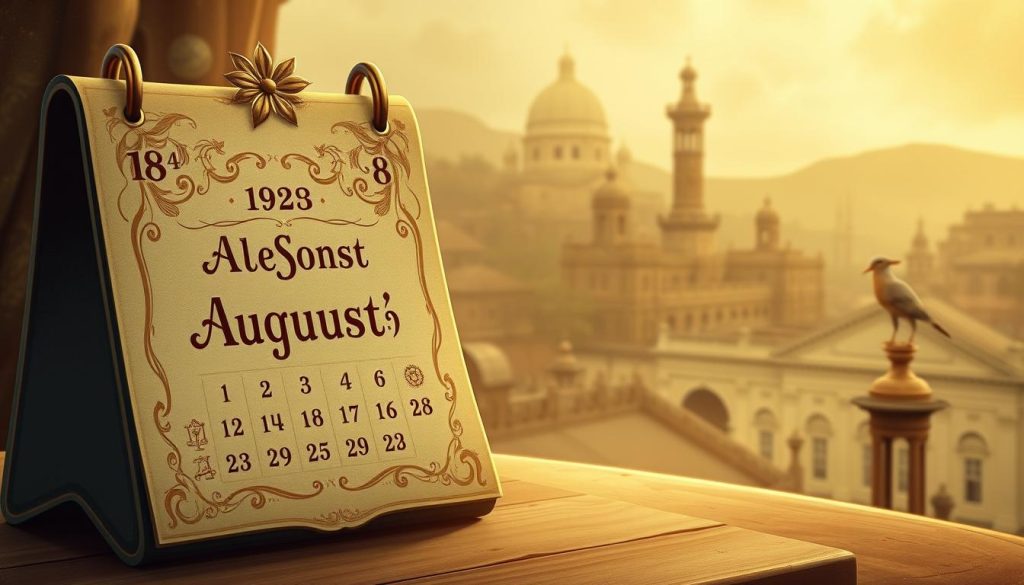A charming and meticulously detailed illustration of a vintage calendar page, illuminated by soft, warm lighting. The foreground features a beautifully ornate, antique-style calendar displaying the date "August 8th", surrounded by delicate floral accents. The middle ground showcases a collection of symbolic icons representing various holidays, events, and astrological signs associated with the day. In the background, a muted, sepia-toned landscape evokes a nostalgic, timeless ambiance, with subtle hints of architectural elements or celestial motifs. The overall composition conveys a sense of timelessness, commemoration, and the rich tapestry of cultural traditions surrounding this particular day in history. A charming and meticulously detailed illustration of a vintage calendar page, illuminated by soft, warm lighting. The foreground features a beautifully ornate, antique-style calendar displaying the date "August 8th", surrounded by delicate floral accents. The middle ground showcases a collection of symbolic icons representing various holidays, events, and astrological signs associated with the day. In the background, a muted, sepia-toned landscape evokes a nostalgic, timeless ambiance, with subtle hints of architectural elements or celestial motifs. The overall composition conveys a sense of timelessness, commemoration, and the rich tapestry of cultural traditions surrounding this particular day in history.