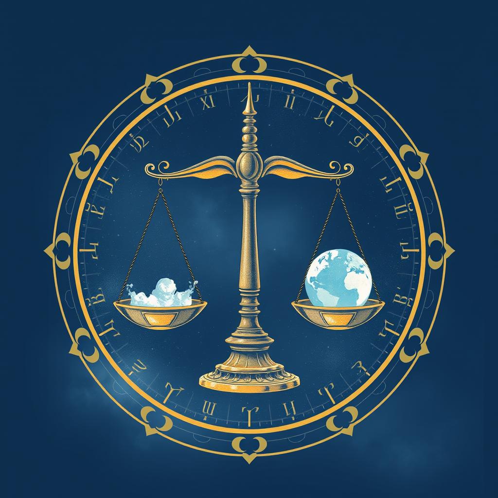 Símbolo de Libra con elementos de autenticidad y balance interno para el horóscopo 2026